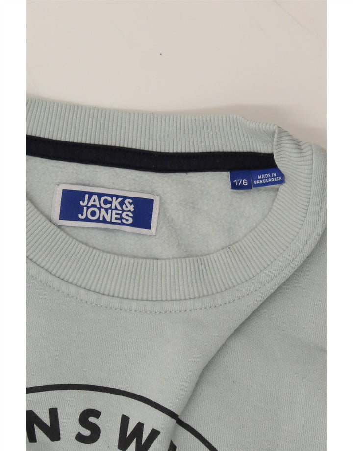 JACK & JONES Boys Graphic Sweatshirt Jumper 15-16 Years Grey Cotton Vintage Jack & Jones and Second-Hand Jack & Jones from Messina Hembry 