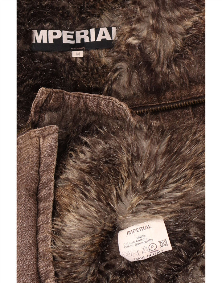 Imperial Mens Bomber Shearling Coupe-vent Veste UK 38 Coton Marron Moyen