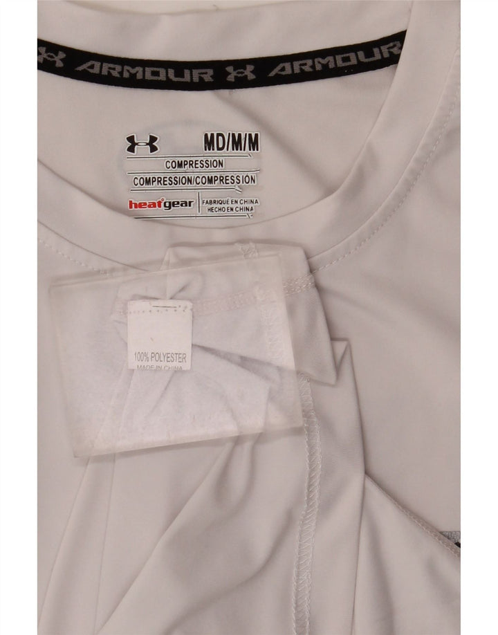 Under Armour T-Shirt Heat Gear Graphic Homme Blanc Moyen Polyester