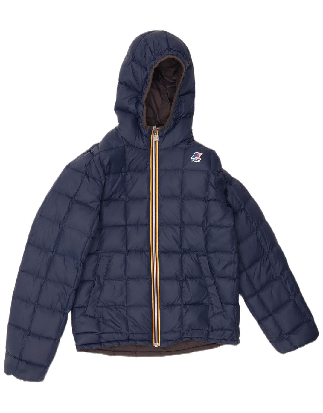 K-WAY Veste matelassée réversible à capuche pour garçon 11-12 ans Petit Gris