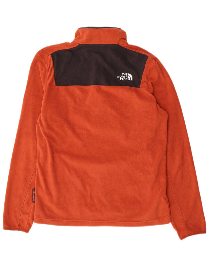 The North Face Pull en polaire à col boutonné pour homme Petit color block orange