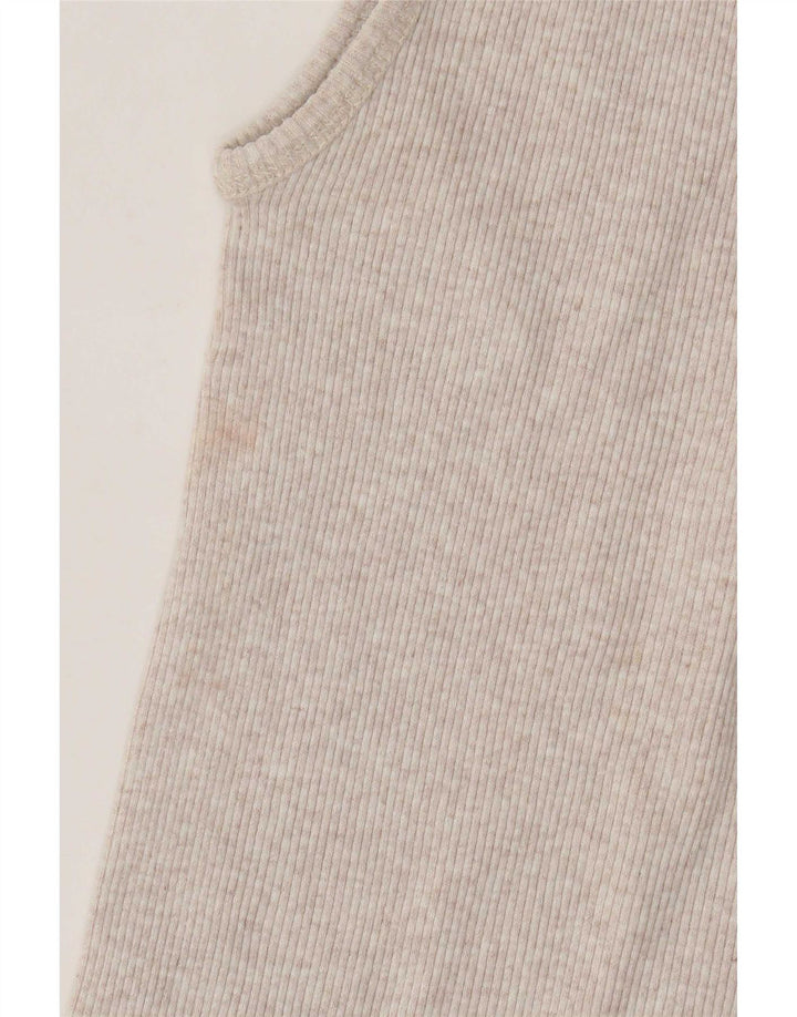 Levi's Débardeur Femme UK 14 Large Beige Moucheté Coton