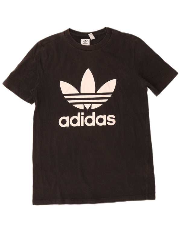 Adidas T-shirt graphique pour femme UK 10 Petit coton noir