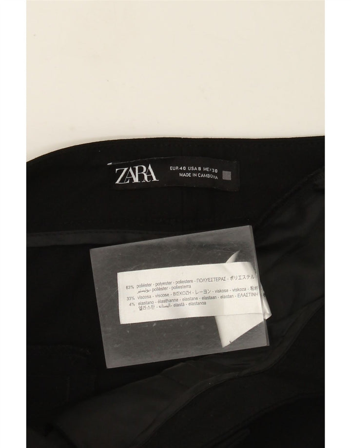 Zara Pantalon court slim pour femme US 8 Medium W30 L25 Polyester noir