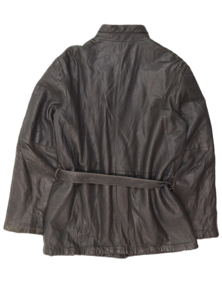 veste en cuir homme vintage IT 50 Grand cuir noir