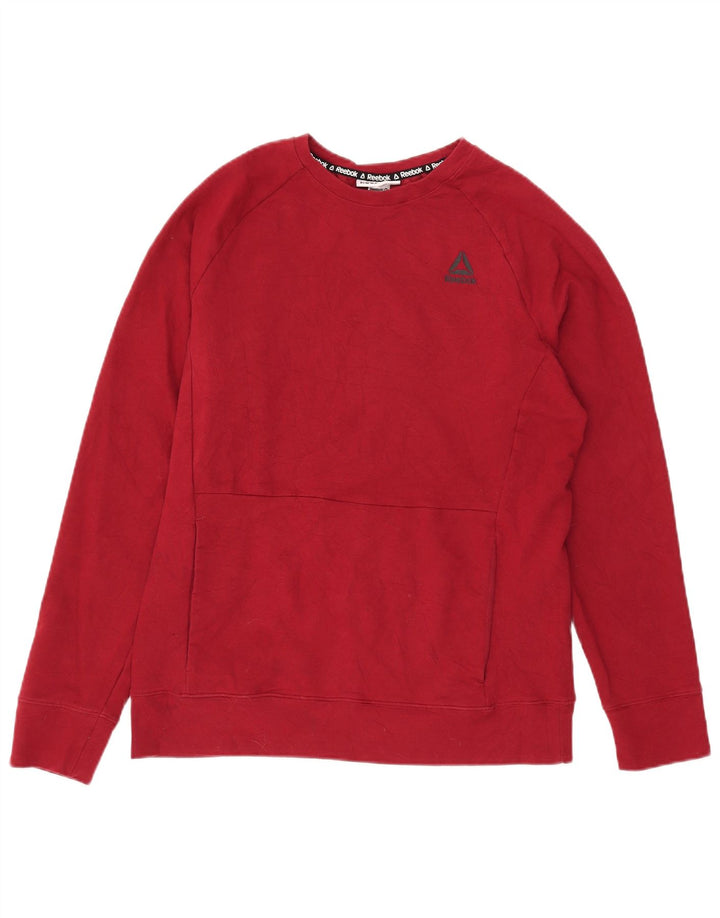 Reebok Sweatshirt Jumper Homme Rouge Moyen Coton