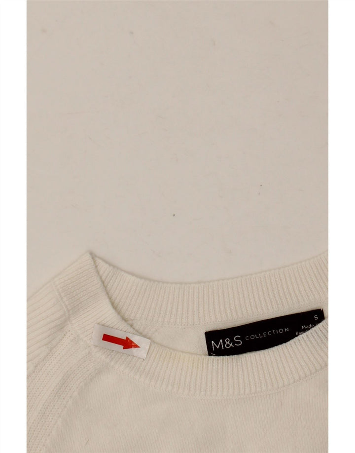Marks & Spencer Pull col bateau pour femme UK 10 Petit Blanc