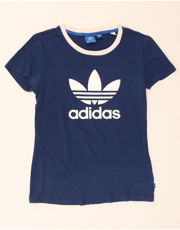 Adidas T-shirt graphique pour femme UK 8 Small Bleu marine