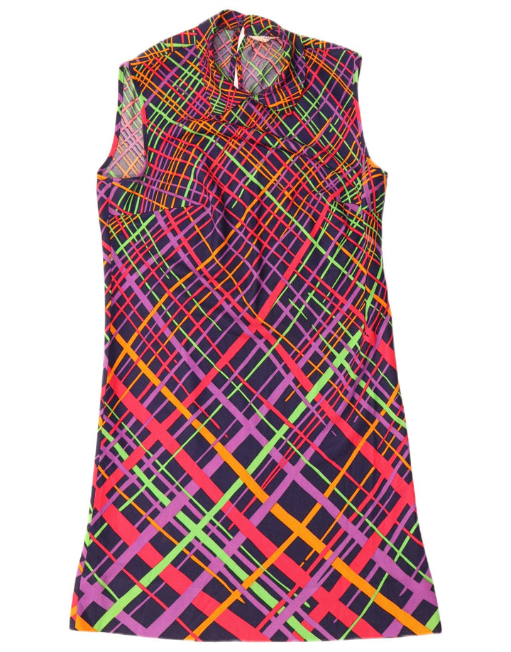 Robe trapèze sans manches pour femmes vintage IT 42 Moyen Géométrique Multicolore