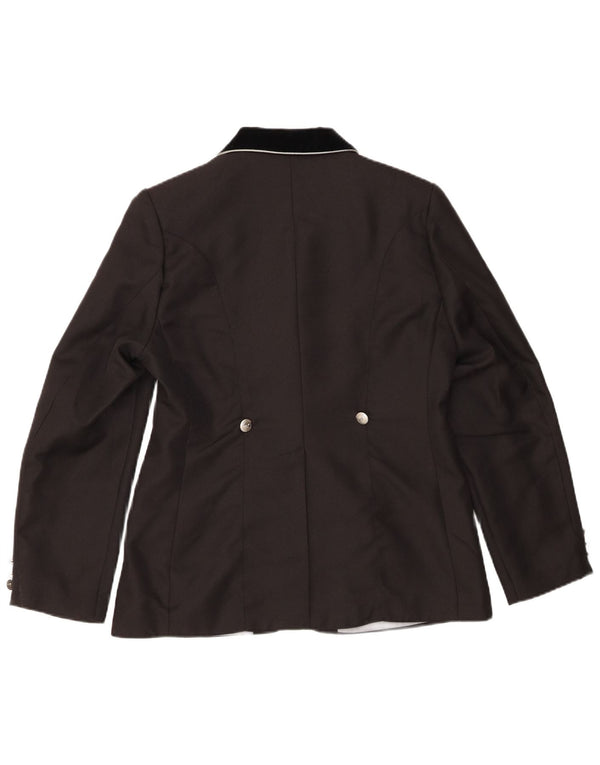 vintage Femme 3 Bouton Blazer Veste EU 38 Medium Black Colourblock