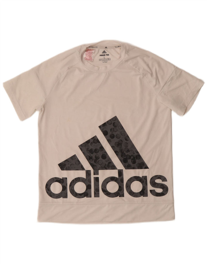 Adidas Garçons Climalite Graphic T-Shirt Top 13-14 ans Grand Blanc Polyester