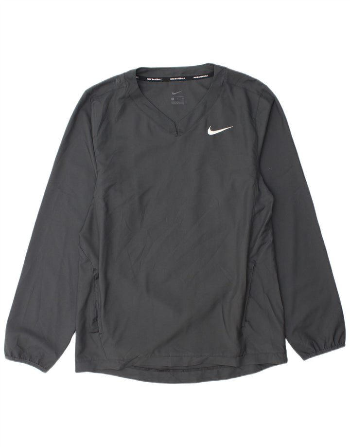 Nike Haut de baseball à manches longues pour homme Petit gris Polyester