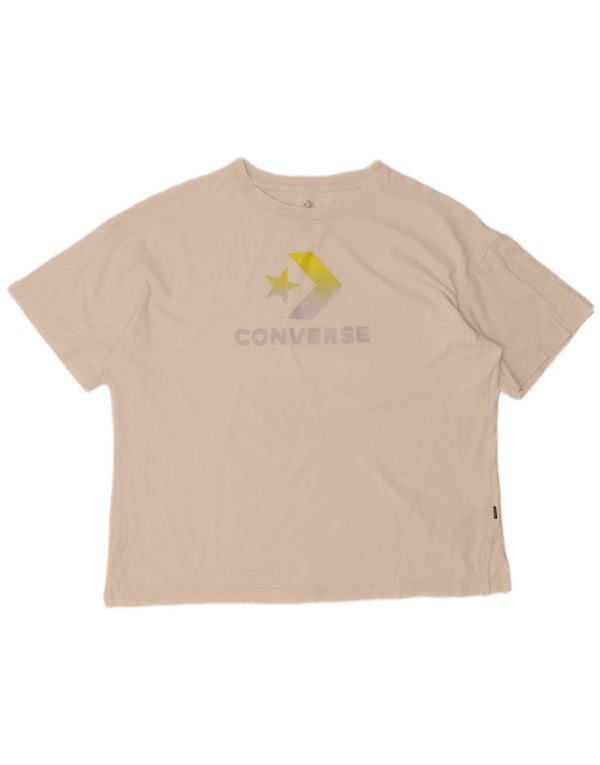 Converse T-shirt graphique surdimensionné pour hommes, grand coton blanc