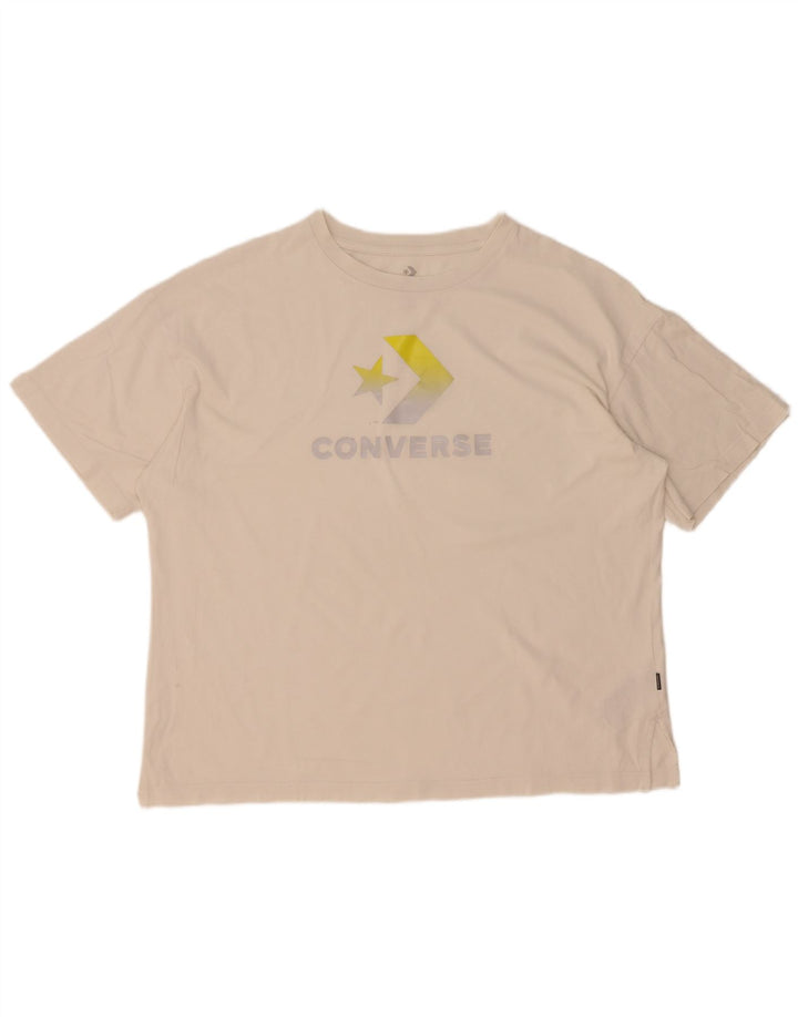 Converse T-shirt graphique surdimensionné pour hommes, grand coton blanc