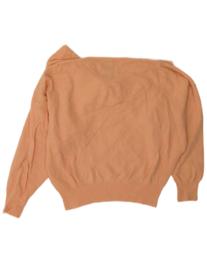 BENETTON Pull court à col bateau pour femme UK 12 Rose moyen