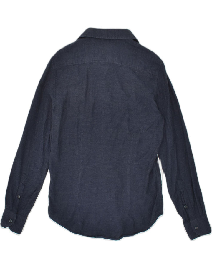 DACK'S Mens Slim Fit Slim Fit Shirt Small Navy Blue Cotton | Vintage Dack's | Thrift | Second-Hand Dack's | Used Clothing | Messina Hembry 