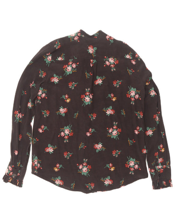 Pinko Chemisier chemise à nouer sur le devant pour femme UK 10 Petite soie florale noire