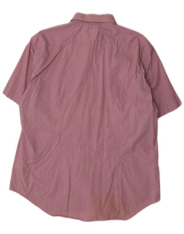 Joop Mens Short Sleeve Shirt Size 17 43 XL Pink Pinstripe Cotton