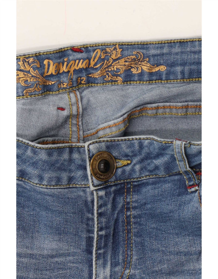 Desigual Femme Jean Slim de Jogging Effet Déchiré W32 L31 Bleu