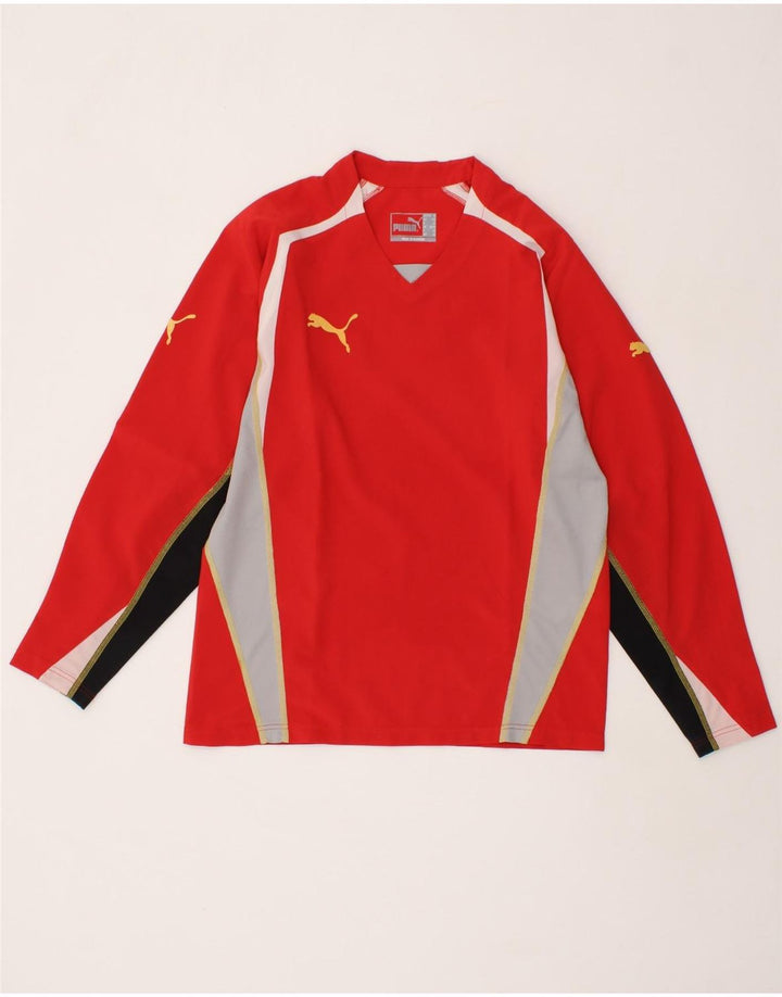 PUMA Boys Top Long Sleeve 11-12 Years Large  Red Colourblock Vintage Puma and Second-Hand Puma from Messina Hembry 
