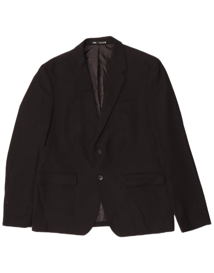 Zara Veste Blazer 2 Boutons Homme EU 54 XL Noir Viscose