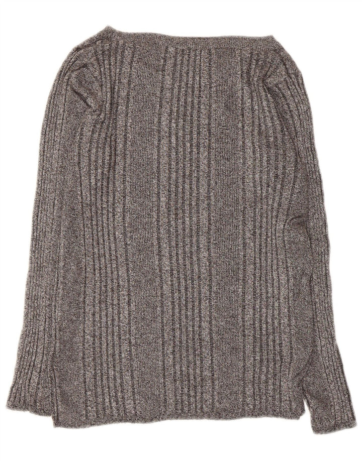 Marks & Spencer Pull col bateau pour femme UK 12 Gris moyen moucheté