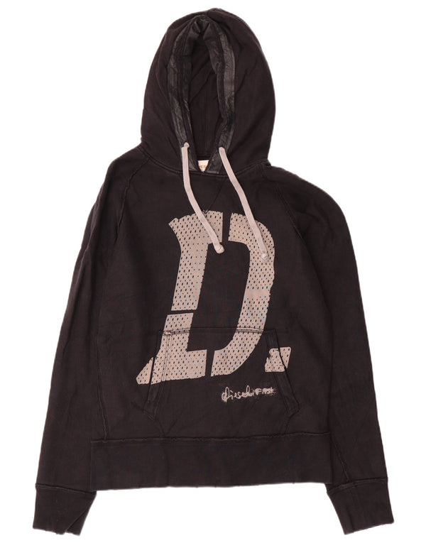Diesel Pull à Capuche Graphique Homme Noir Moyen Coton