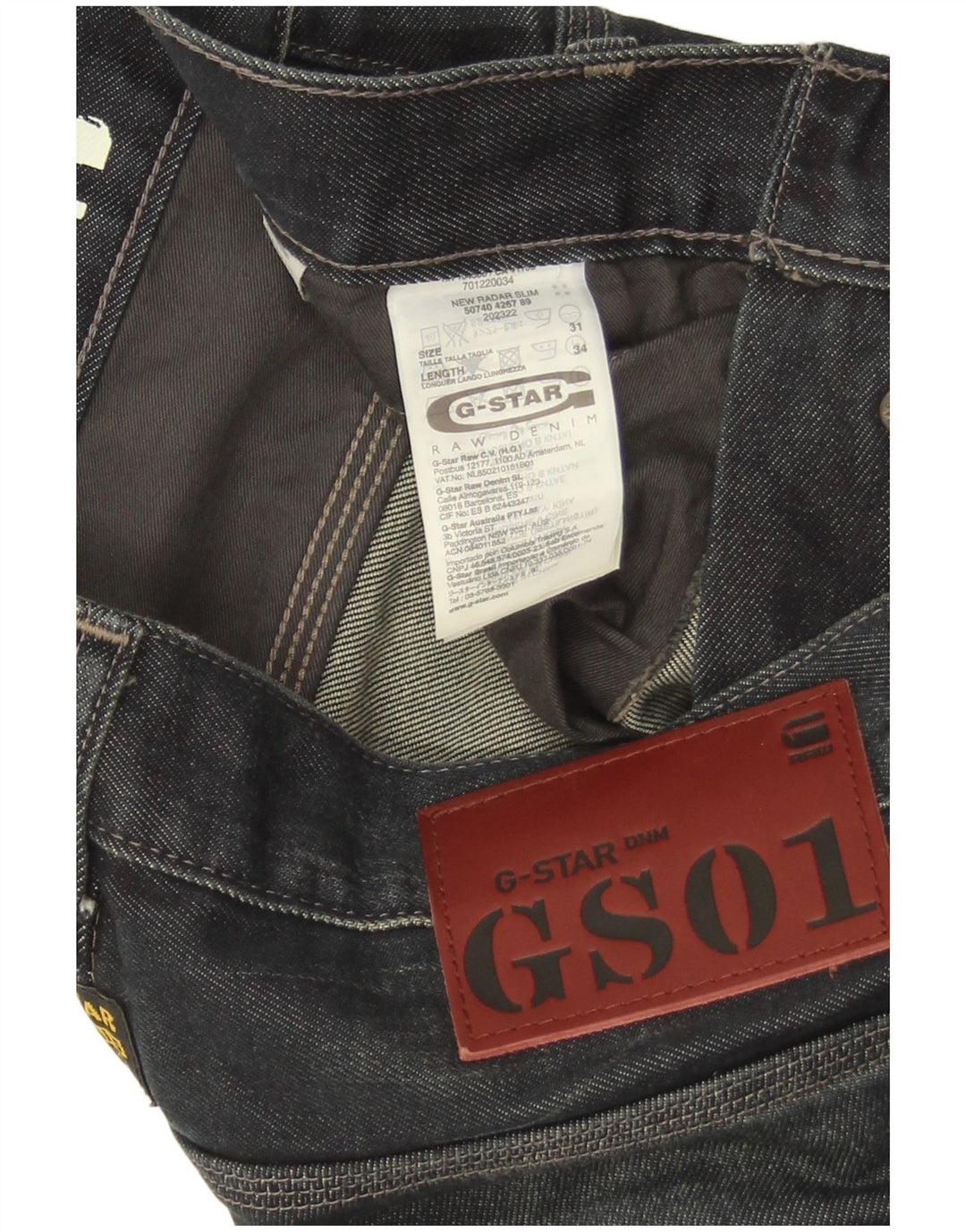 G-Star Jean Slim Homme W31 L34 Bleu Marine Coton