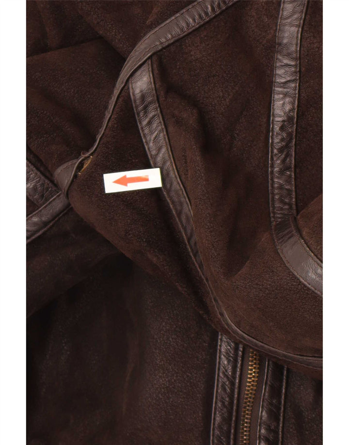 Conbipel Veste en cuir Sherpa pour homme UK 40 Large Marron