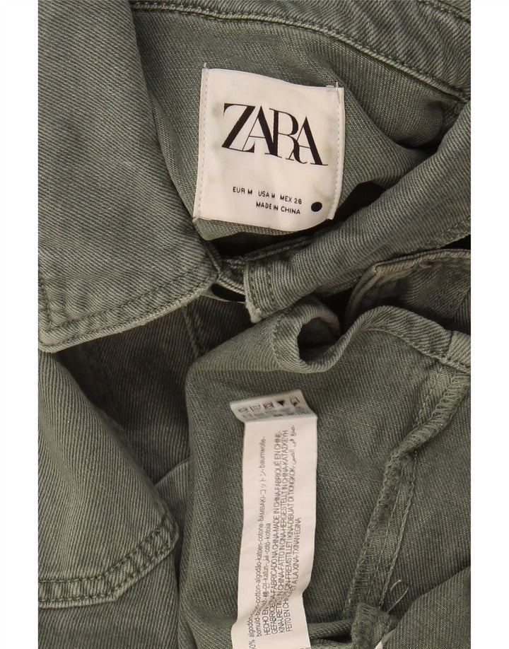 Zara Veste en jean pour femme UK 14 Coton kaki moyen