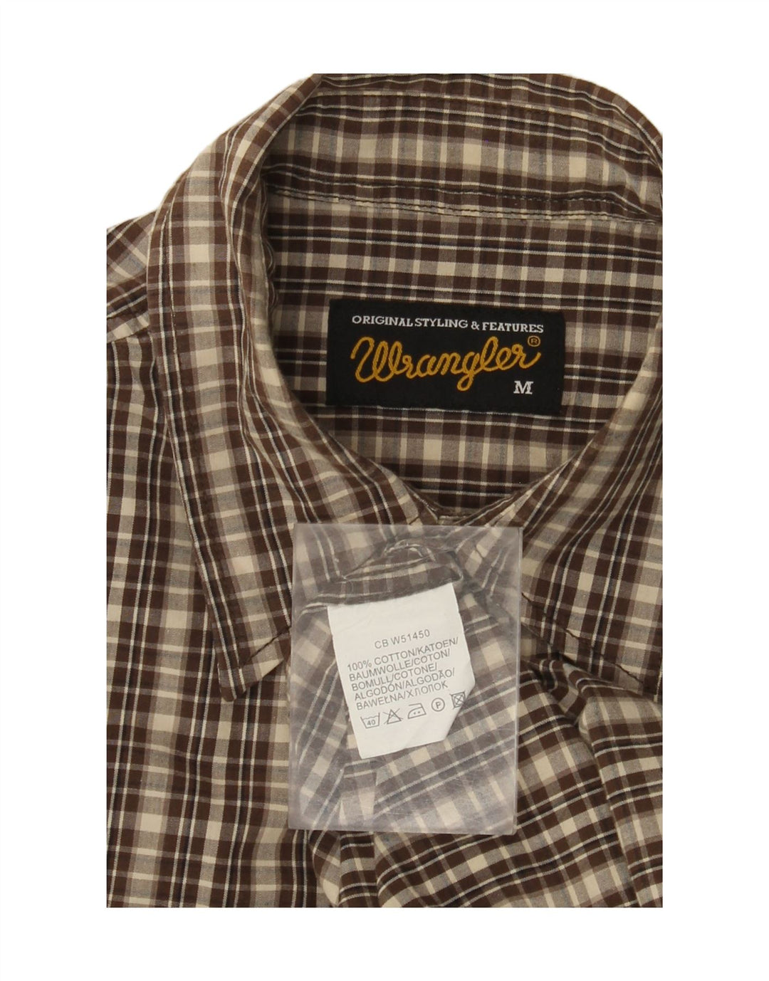 WRANGLER Chemise en flanelle pour homme en coton à carreaux marron moyen