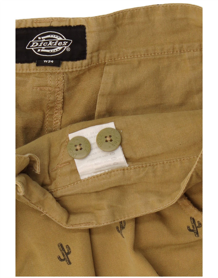 DICKIES Short Chino Homme W34 Large Beige Tacheté Coton