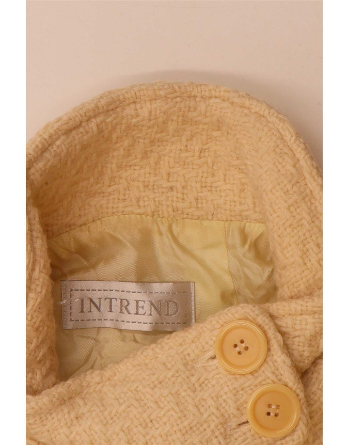 Intrend Manteau Femme UK 14 Laine Vierge Beige Moyen