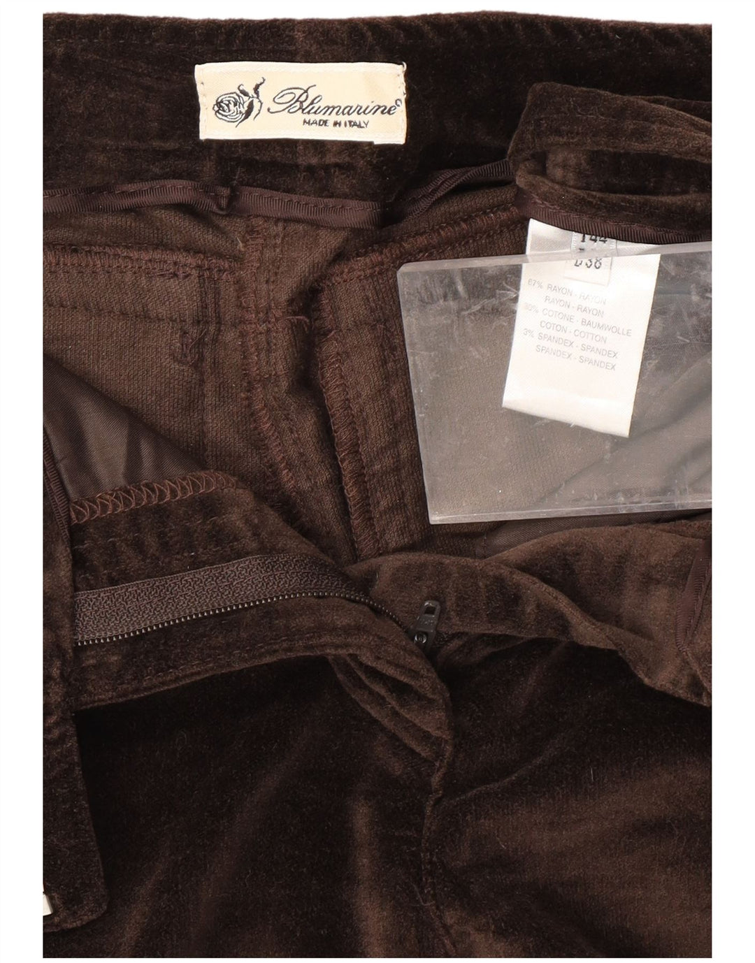 BLUMARINE Pantalon décontracté slim en velours pour femme IT 44 Medium W32 L30 Marron