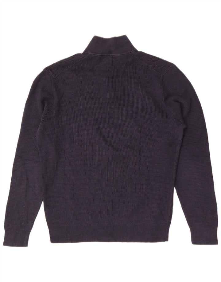 Massimo Dutti Pull col zippé pour homme en coton bleu marine Taille L
