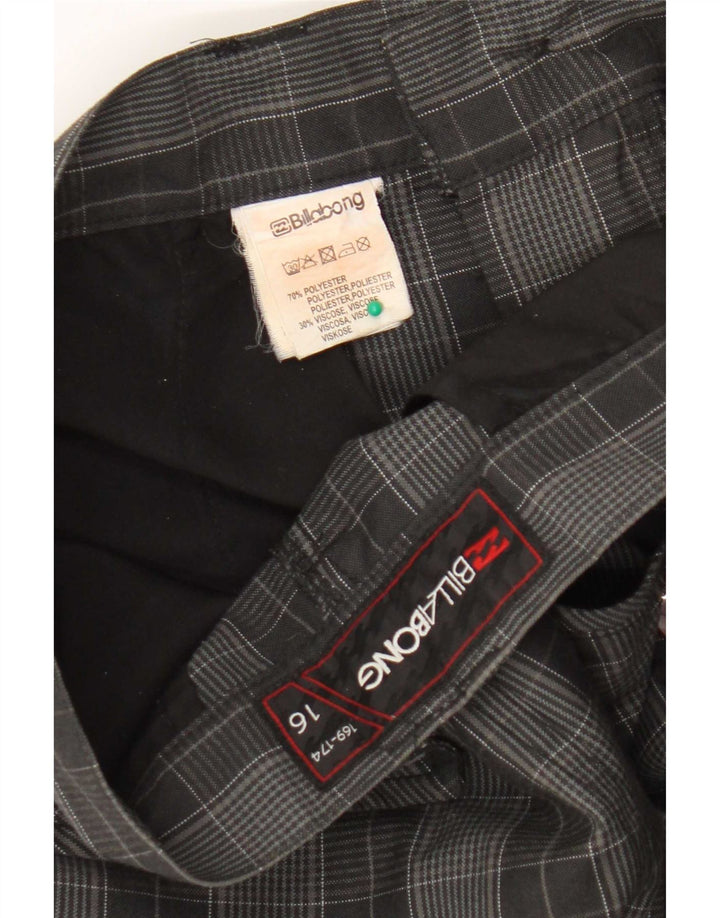 Billabong Short Chino Garçon 15-16 ans W32 Gris Carreaux Polyester