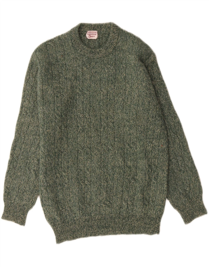 Stefanel Pull col rond pour homme Petit vert moucheté