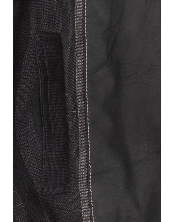 vintage Mens Knit Bomber Jacket IT 56 2XL Noir Colourblock Laine