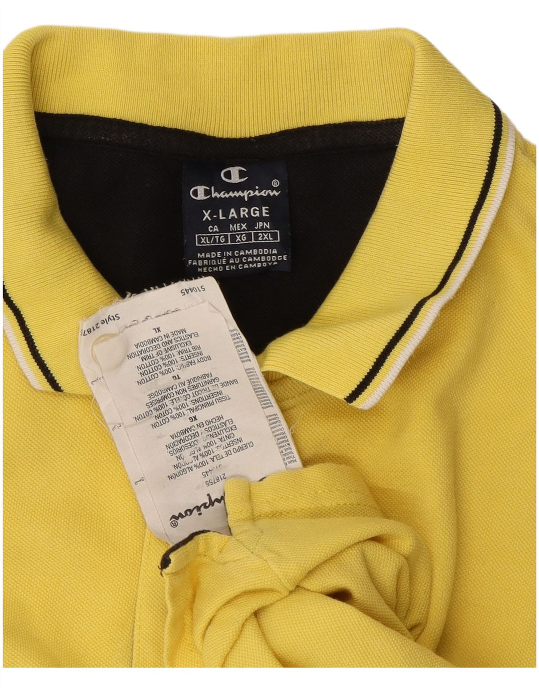 CHAMPION Polo Homme XL Jaune Coton