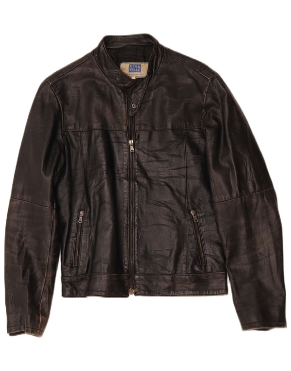 Lavorazione Artigianale Veste en cuir pour homme UK 38 Medium Noir