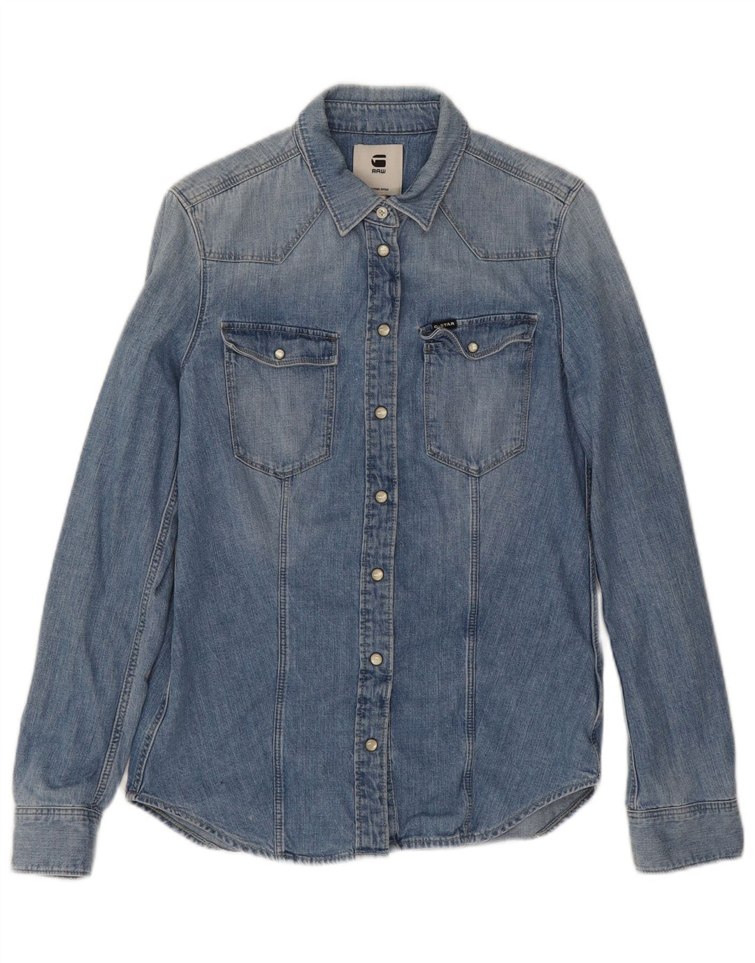 G-Star Chemise en jean pour femme UK 14 Bleu moyen