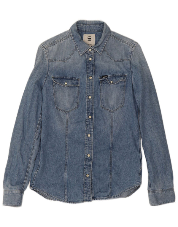 G-Star Chemise en jean pour femme UK 14 Bleu moyen
