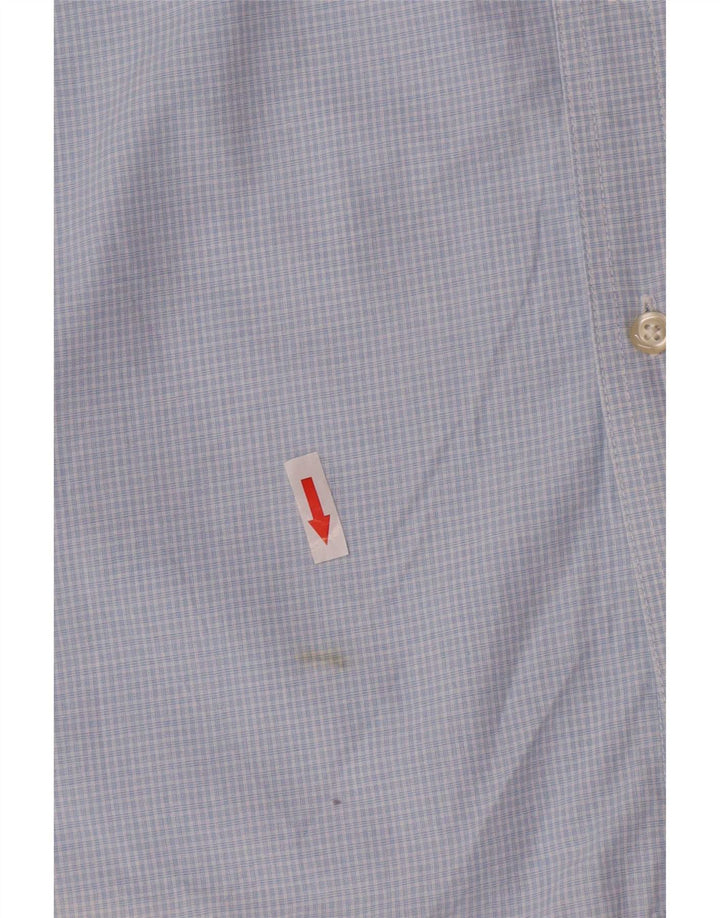 Chaps Chemise à manches courtes homme facile d'entretien XL bleu à carreaux en coton