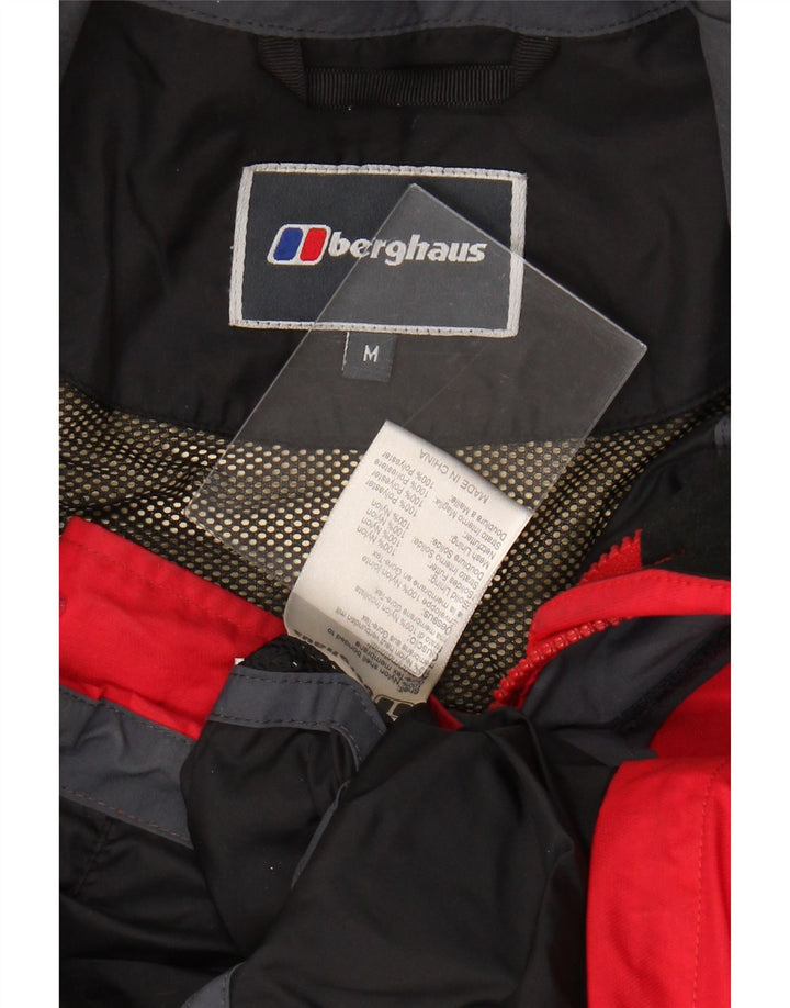 Berghaus Veste de pluie à capuche pour homme UK 38 Medium Rouge Colorblock Nylon