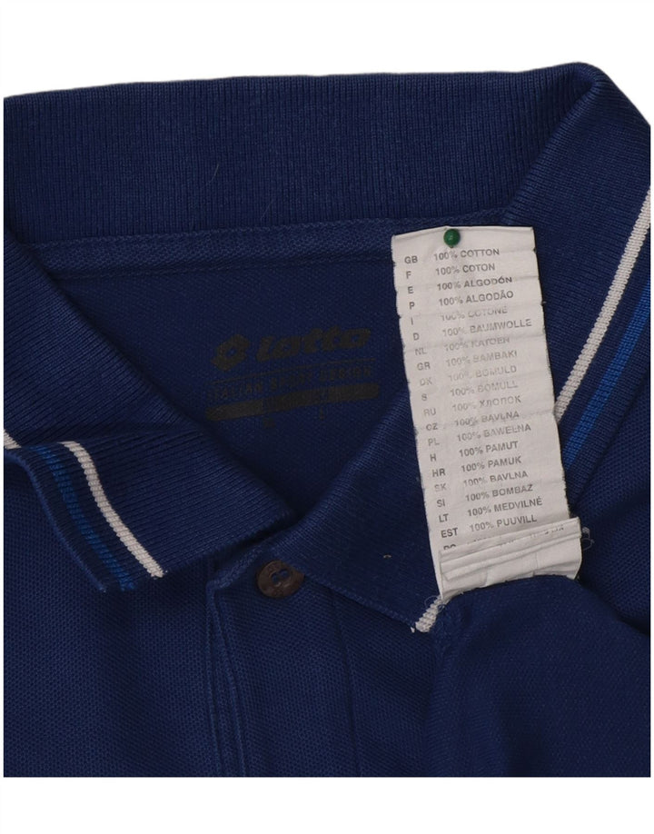 LOTTO Mens Polo Shirt Large Blue Cotton