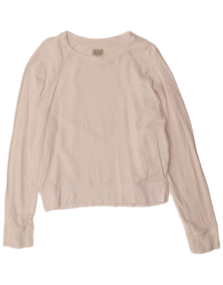 J. CREW Sweat-shirt surdimensionné pour femme UK 10 Petit coton blanc