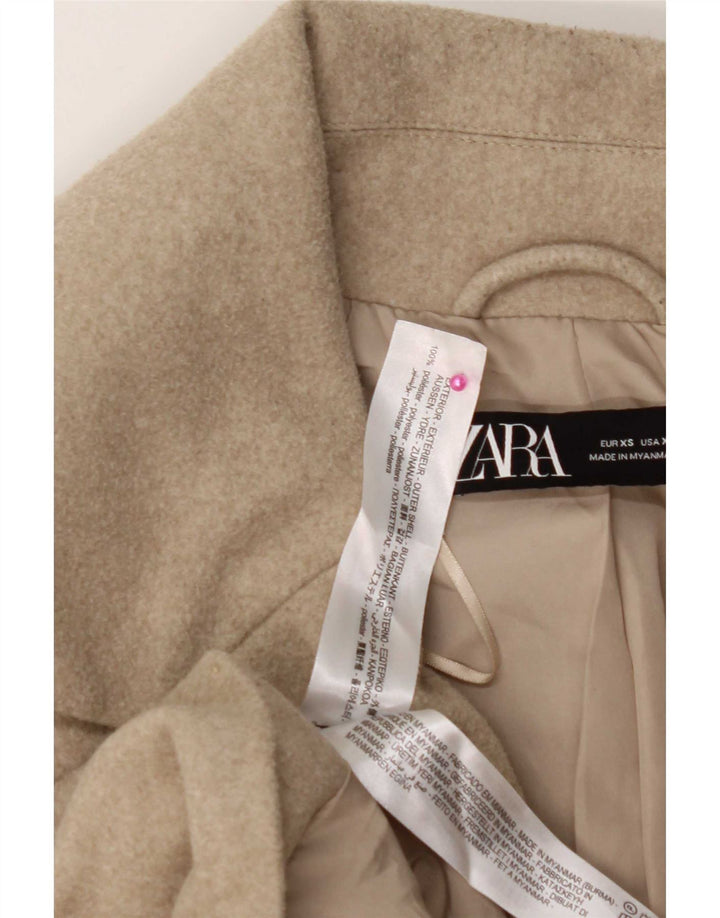 Zara Femme Pardessus UK 6 XS Beige Polyester