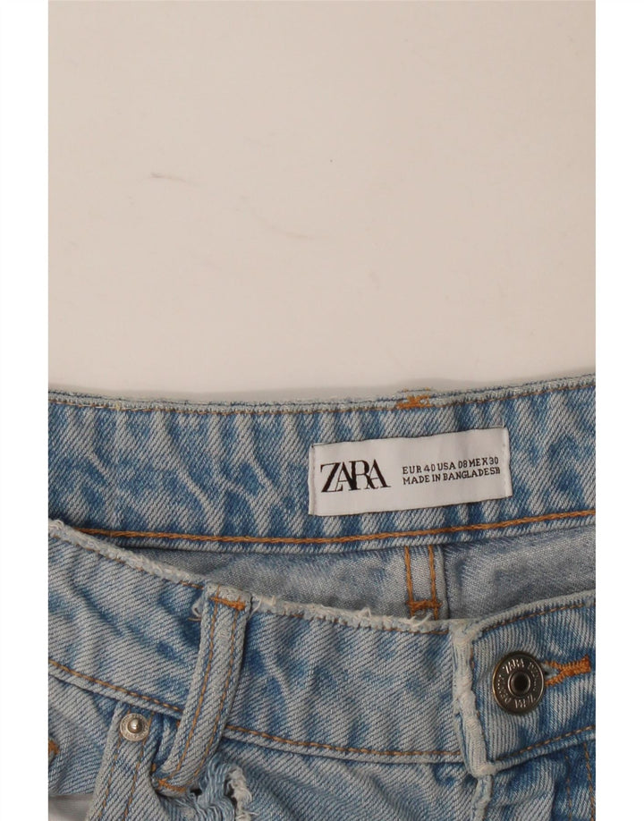Zara Jean taille haute effet vieilli pour femme EU 40 Medium W30 L27 Bleu