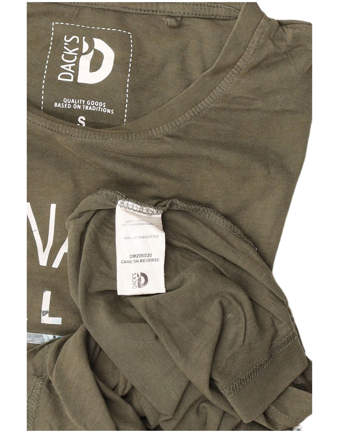 Dack's T-Shirt Graphique Homme Petit Kaki Coton