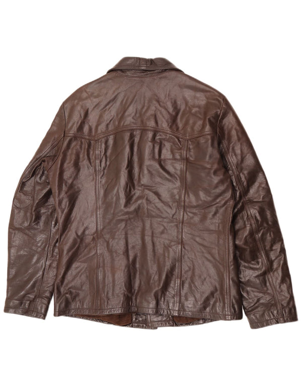 Veste en cuir homme vintage IT 48 Cuir marron moyen